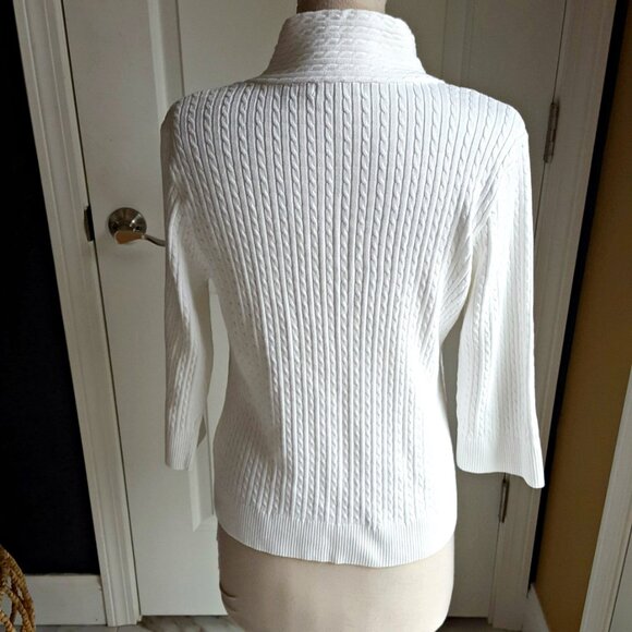 NEW! 3/4 SLEEVE Lightweight SWEATER TOP Jeanne PIERRE - Picture 4 of 5